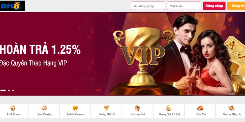 Bước 1: Truy cập trang chủ BK8