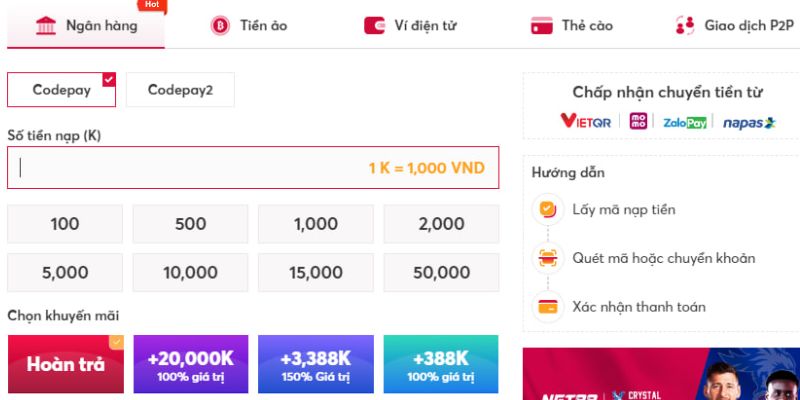 Bước 3: Chọn hình thức chuyển tiền