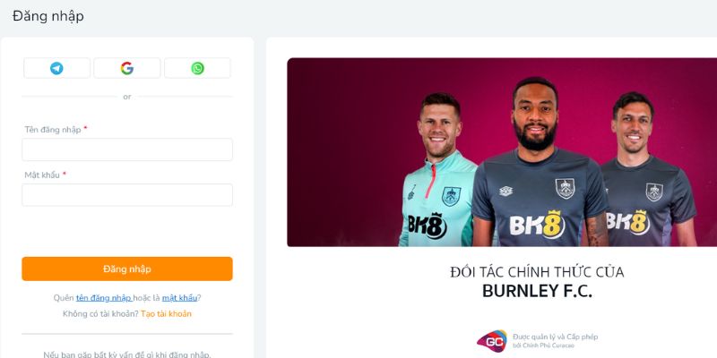 Bước 2: Điền chính xác thông tin để tiến hành đăng nhập